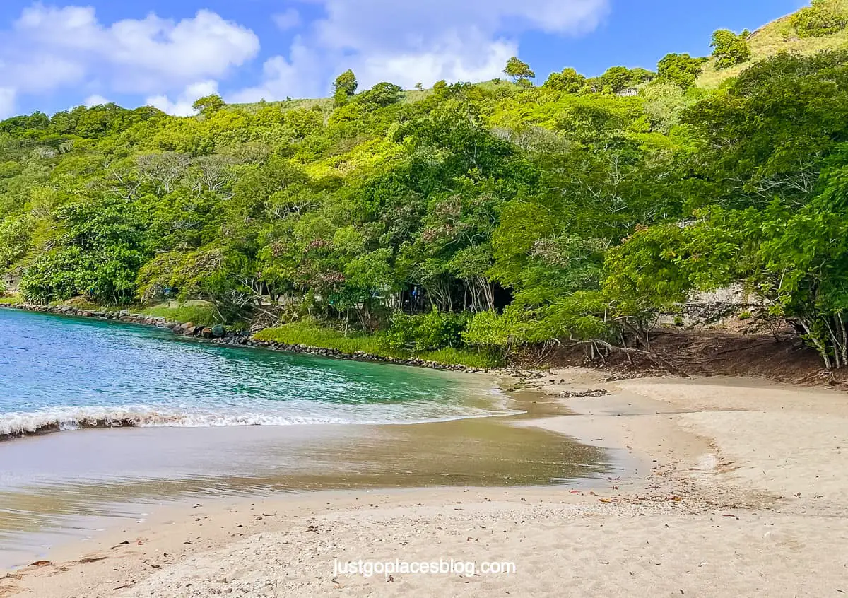 emptypigeon island beach St Lucia