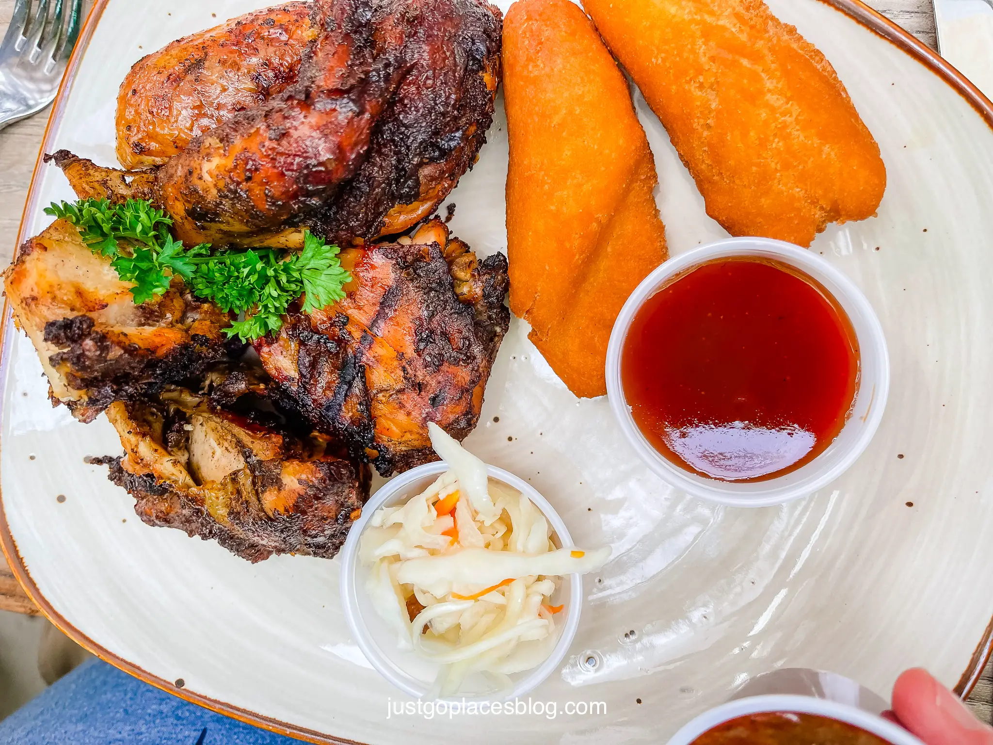 Dunkanoo Jamaican jerk chicken dish