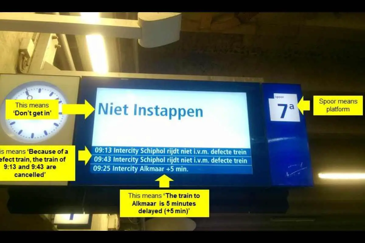 Some signs you don't want to see while taking a train int he netherlands.