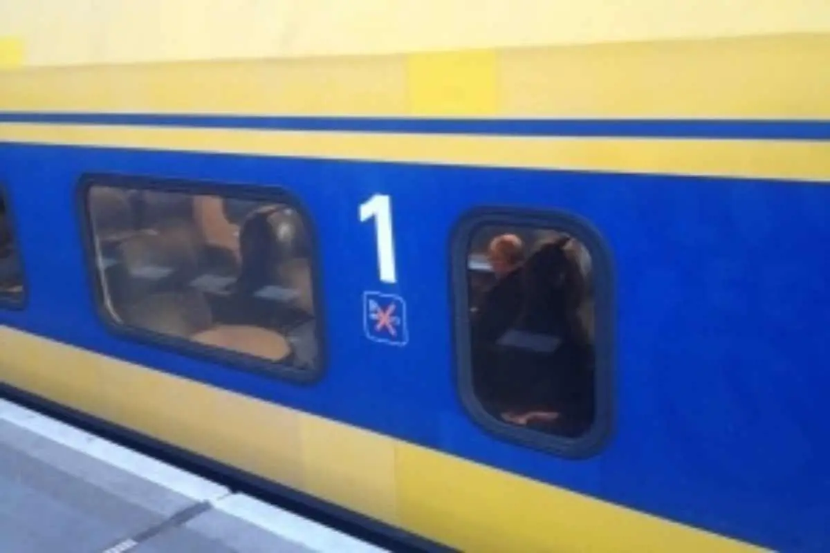 The class of train is written on the side of the train and inside.