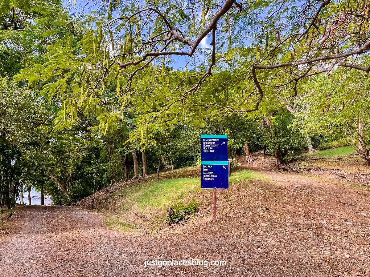 The attractions at Pigeon Island National Park are clearly marked.