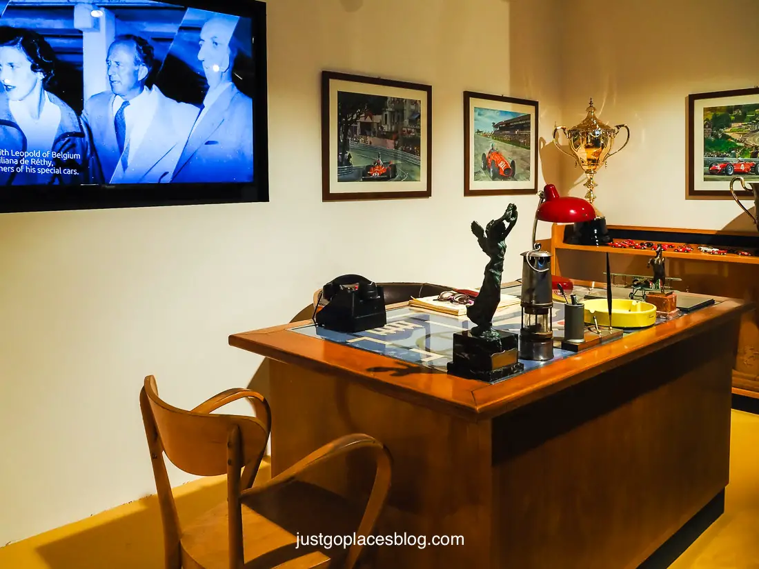 A replica of Enzo Ferrari's office at the Maranello Ferarri Museum.