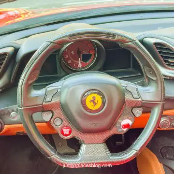 It wasn't until the Maranello test drive that I realised the Ferrari gear stick is a paddle on the right of the steering wheel.