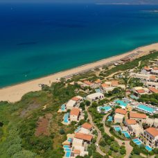 The turquoise waters of the coast of Costa Navarino