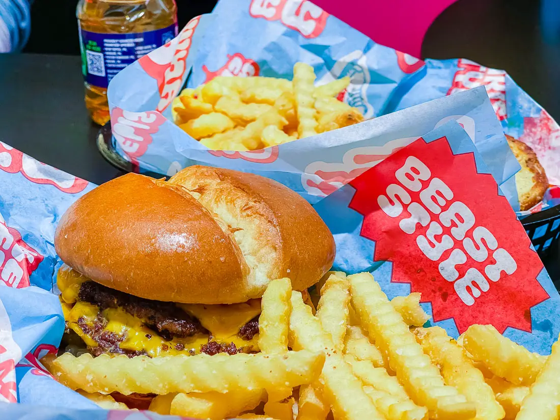 burger and fries at Beast Burger American Dream Mall